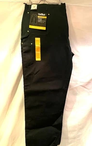 NEU Neu mit Etikett Carhartt schwarze Arbeitslatzhose mit doppelter Vorderseite 52 x 32 Herrenhose - Bild 1 von 7