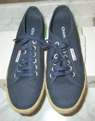 Женские Superga синий холст и Espadrille кроссовки - 8 1/2 - Изображение 1 из 4