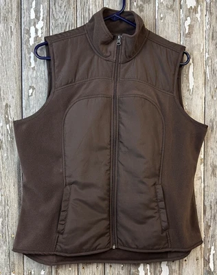 Chaleco para mujer Tek Gear talla grande L cremallera completa ligero 1/2 bolsillos polar marrón Foto 1 de 4