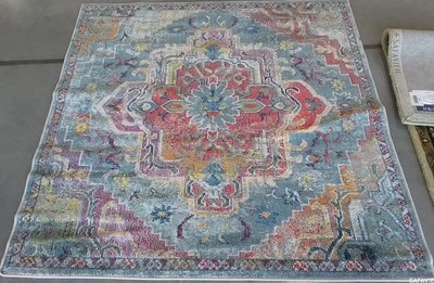 Alfombra TEAL/NARANJA 5'-0" x 5'-0" defecto, precio reducido 1172775272 CRS501J-5SQ Foto 1 de 4