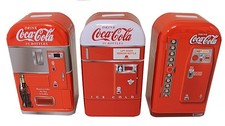 Coca Cola Coke Metal 3 Pc Retro Vending Machine Tin Bank Set New!