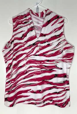 Хвост женщин XL без рукавов гольф теннис рубашка верхний розовый белый черный желтовато-коричневый V шеи - Изображение 1 из 4