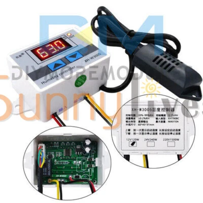 Digital LED Humidity Controller W3005 Hygrometer Switch Sensor 12V 24V 110-220V - Image 1 of 4
