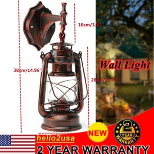 Outdoor Vintage Antique Rustic Lantern Lamp Retro Wall Sconce Light Fixture E27 - Picture 1 of 6