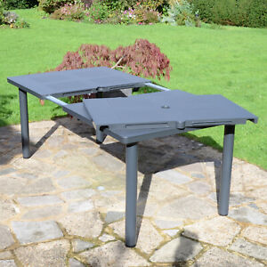 "LIBECCIO" 160/220x100cm EXTENDING GARDEN TABLE in ANTHRACITE by NARDI, ND/101