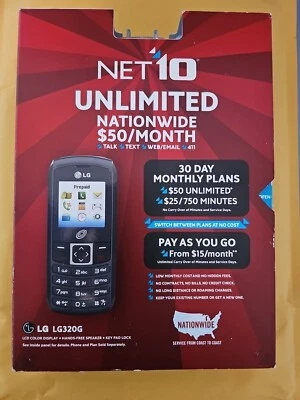NEW LG 320G - NET10 Unlimited Prepaid Cell Phone - Black **NEW/SEALED** - Image 1 of 4