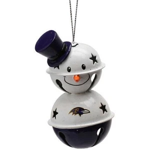 Baltimore Ravens NFL Snowman Jingle Bell Christmas Ornament Hanging Loop NEW - Picture 1 of 2