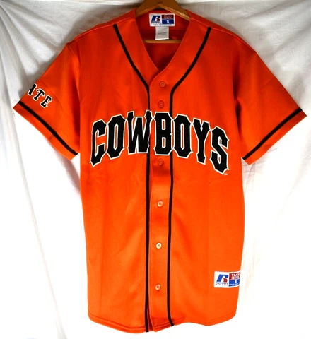 Russell Athletic Team Issue Oklahoma State OSU Baseball Jersey Mens Size Small Cover