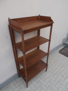 ANTICA ETEGERE NOCE LIBRERIA APERTA 128H 64X34CM - Foto 1 di 8