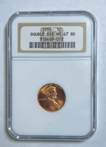 1995 1C Lincoln Cent Double Die - NGC MS 67 RD - Picture 1 of 4