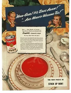 1946 Campbell's Tomato Soup art Vintage Print Ad - Picture 1 of 1