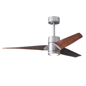 Matthews Fan Super Janet 3-Bld 52" Paddle Fan, Frost/Nckl/Walnut - SJ-BN-WN-52 - Picture 1 of 1
