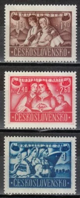 Czechoslovakia 1946 MNH Mi 505-507 Sc B160-B162 for repatriated Slovaks / WW2 ** Foto 1 de 2