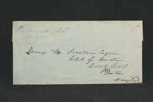 Maryland: Centreville 1847 Stampless Cover, Ms, Queen Annes Co - Picture 1 of 2