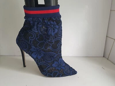 BOTINES TACONES BORDADOS AZUL ROJO MUJER DISEÑADOR PRIVILEGIADO UK 7 EU 40 NUEVOS Foto 1 de 4
