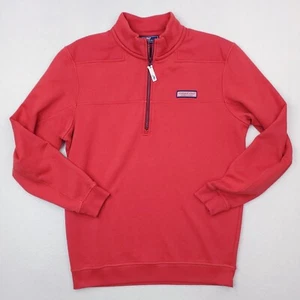 Vineyard Vines Sweater Mens Medium Pink Coral Quarter Zip Pullover Colorful - Picture 1 of 13