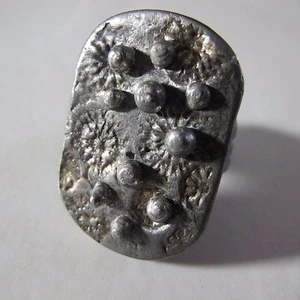 Pewter Ring Tin Brutalist Denmark Modernist Mid Century vintage Ring - Bild 1 von 12