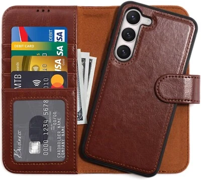 Compatible con Funda Cartera Samsung Galaxy S23 - Desmontable Abatible Folio Cuero (B) Foto 1 de 4