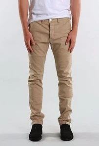 Rusty Indi Slims Herren Slouch Rise Narrow Leg Flipside Hose Fenchel Khaki Größe W30 - Bild 1 von 1