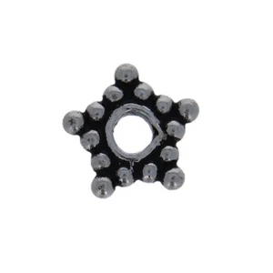36 Pieces, Sterling Silver, 7mm Star Bali Bead, Antiqued Star Shaped Bali Bead - Picture 1 of 3