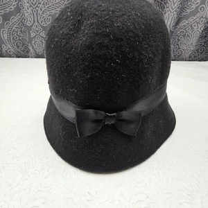 Dress-Up Gymboree Cloche Hat Baby Girls Size 12-24m Black With Black Bow NWT  - Picture 1 of 5