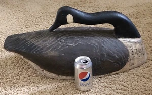 Antigua figura de escultura artística señuelo de pato canadiense grande de madera tallada hecha a mano - Imagen 1 de 12