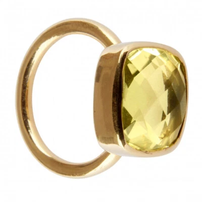 Ring mit Amethyst Lemon Quarz 925 Sterling Silber vergoldet Größe 54 - Bild 1 von 4