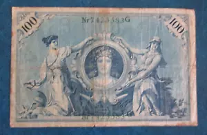 1908 GERMAN CIRCULATED 100 MARK BANKNOTE - Picture 1 of 2