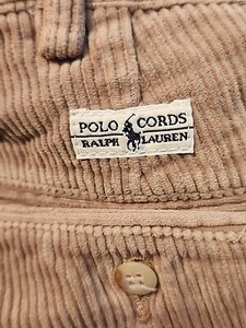 Polo Cords Ralph Lauren Andrew Corduroy Pants 36x30 Beige - Picture 1 of 11