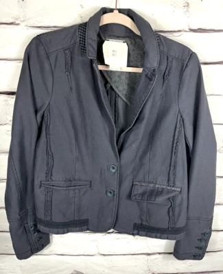 Hei Hei Women’s Size 8 Blue/Gray Plaid Back Button  Jacket Raw Hem - Image 1 of 4