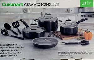 Cuisinart - Ceramic Nonstick 11 PC Cookware Set - Black - Picture 1 of 8