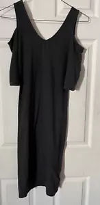 Papaya Gray Cold Shoulder Sexy Stretch Dress Womens Large 60% Cotton - Picture 1 of 4