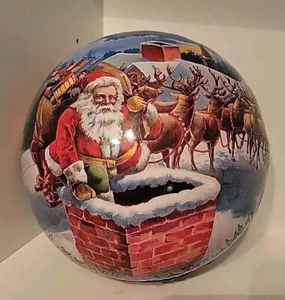 Weihnachten Santa Kamin Rentier Süßigkeiten Geschenk Papier Kugel Deutschland Vintage 6" LESEN  - Bild 1 von 15
