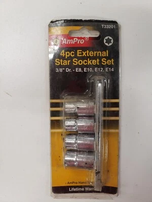 Juego de enchufes externos Am Pro 4 piezas - T33201 - Nuevo en caja - Juego de enchufes de 3/8" Foto 1 de 3