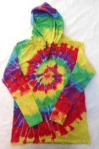 💥Dyenomite Tie Dye Long Sleeve T-Shirt Hoodie Youth S 100% Cotton - Picture 1 of 10