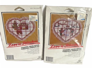 LOVE 'N STITCHES Kit Punto de Cruz Contado NAVIDAD Kit Lote de 2 kits muñeco de nieve - Imagen 1 de 5