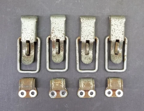 4 - Vintage, Steel Locking Latches, Box, Tool Chest, Cabinet, Padlock Cover