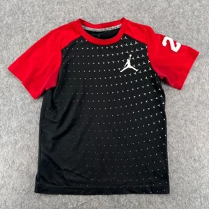 Air Jordan T Shirt Dri-Fit Red Black Bred 23 Jumpman Youth M - Picture 1 of 10