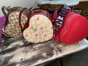 COACH Heart Crossbody In Signature Canvas Cherry Free Gift With Purchase - Picture 1 of 2