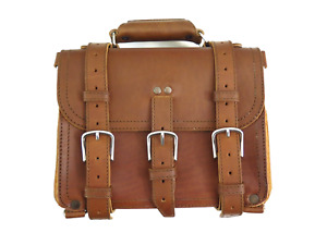 12"x9"x5" Saddleback Leather SMALL CLASSIC BRIEFCASE Tobacco Suede-Lined 2-Rivet