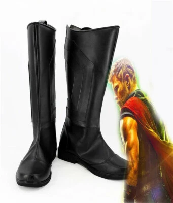 Thor Ragnarök 3 sapatos botas fantasias cosplay fantasia preto preto - Imagem 1 de 3