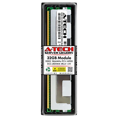 32GB PC3-14900 ECC LR Memory RAM for Dell PowerEdge R720 (A7187321 Equivalent) - Image 1 of 2