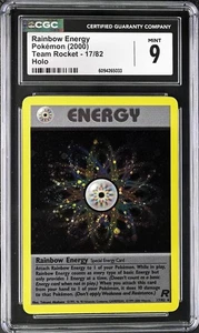 CGC 9 MINT Rainbow Energy Team Rocket 17/82 SWIRL Holo Card psa - Picture 1 of 2