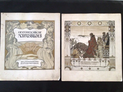 8 Lithografie Heinrich Lefler Und Urban ,Monatsbilder 1889 - Bild 1 von 4