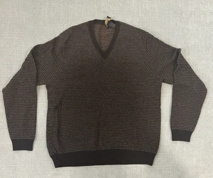 Brooks Brothers Pullover XL 100% Lammwolle V-Ausschnitt Strick braun - Bild 1 von 4