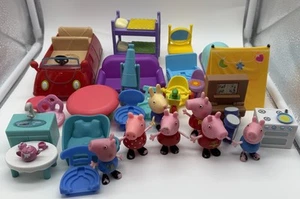 Lotto giocattoli Peppa Pig figure accessori auto fornello telescopio triciclo lavello cucina - Foto 1 di 24