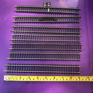 "Pistas Playart H-818 escala HO rectas plateadas 9"" ~ lote de 7" - Imagen 1 de 3