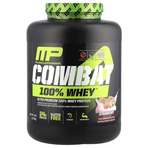 2 x MusclePharm, Combat 100% Whey™ Protein, Strawberry, 5 lb (2,24 kg) - Bild 1 von 2