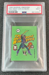 1986 Marvel Universe - Stickers I: Official The West Coast Avengers #41 PSA 9 - Picture 1 of 2