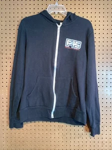 F45 Training Hoodie Unisex Sz Large Black Cotton Full Zip Jacket Logo #17 - Picture 1 of 8